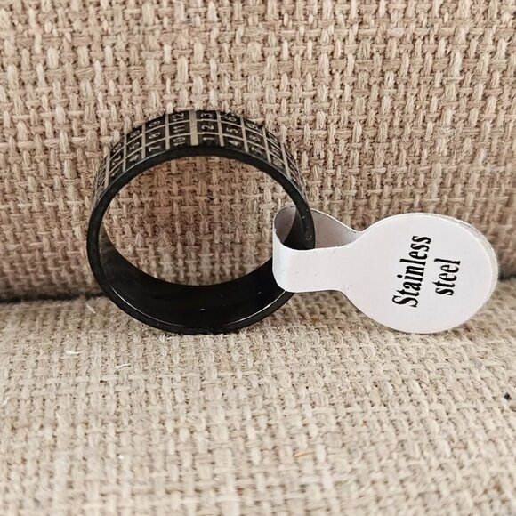 Unisex RING Black Fancy Counting Ring Band Fashion Jewelry Size 8.5 Unbranded - Picture 4 of 8